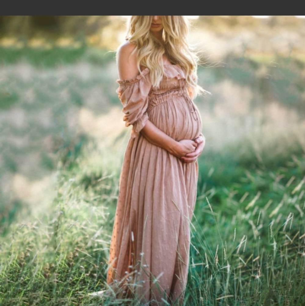 New Maternity strapless photoshoot gown dress